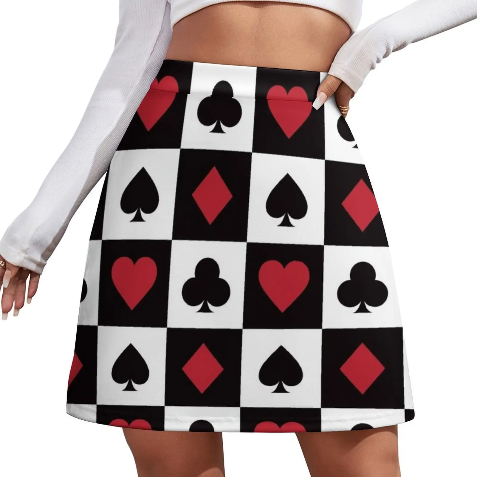 Card Pattern - Red Queen Mini Skirt shorts korean ladies summer luxury designer clothing women korean style clothes Mini Skirt