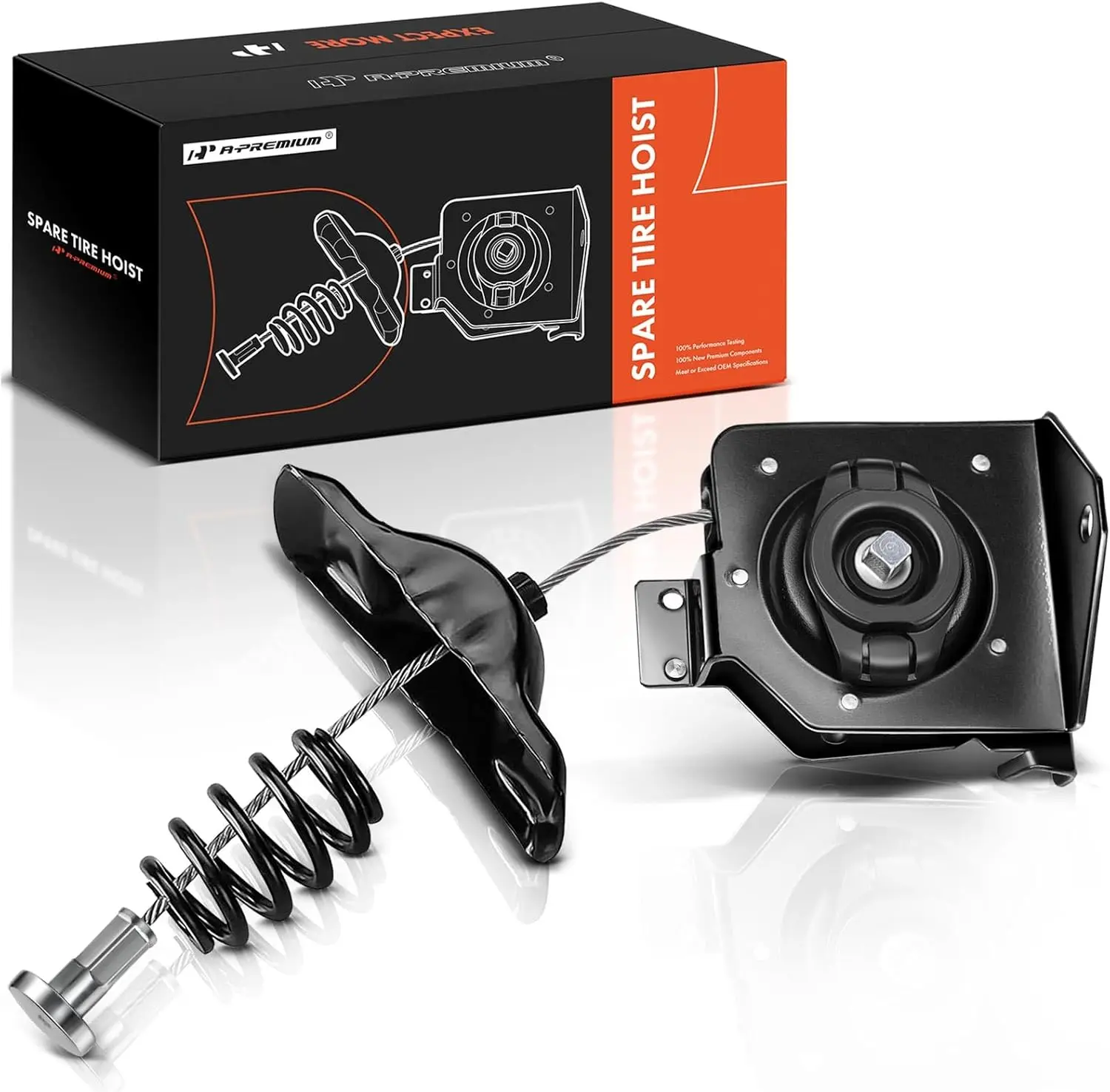 Portador de cabrestante de elevación de neumáticos de repuesto premium compatible con los modelos Chevy Silverado GMC Sierra Suburban Tahoe Yukon 1999-2018