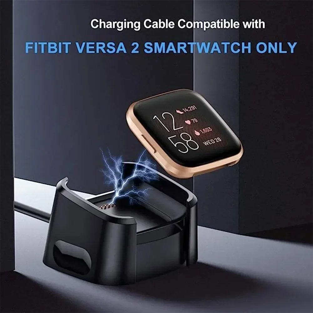 Зарядный кабель 100 см для Fitbit Versa 2, USB-адаптер для зарядного устройства для Fitbit Versa Lite, умные аксессуары
