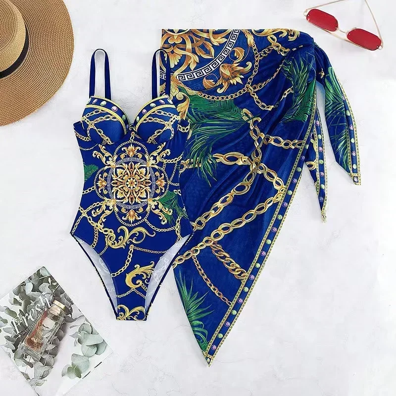 2024 Luxus Neue Zwei Stück Frauen Bikini Set Push-Up Floral Gedruckt Bikini Strappy Bandage Bademode Brasilianischen Biquini Badeanzug