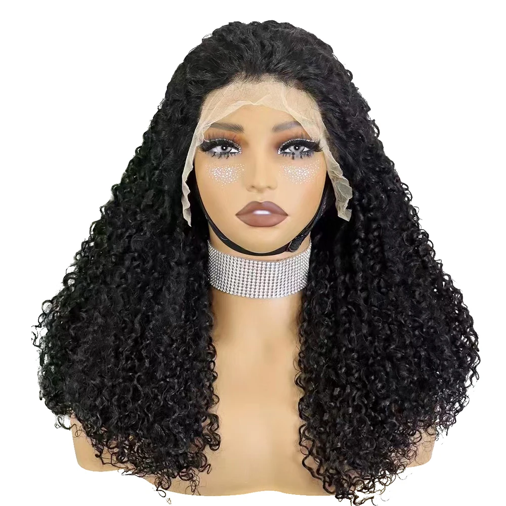 350% Density SDD Double Drawn Pixie Cut Kinky Jerry Curly Wave Human Hair Wigs 13x4 Lace Frontal Human Hair Wig for Black Women