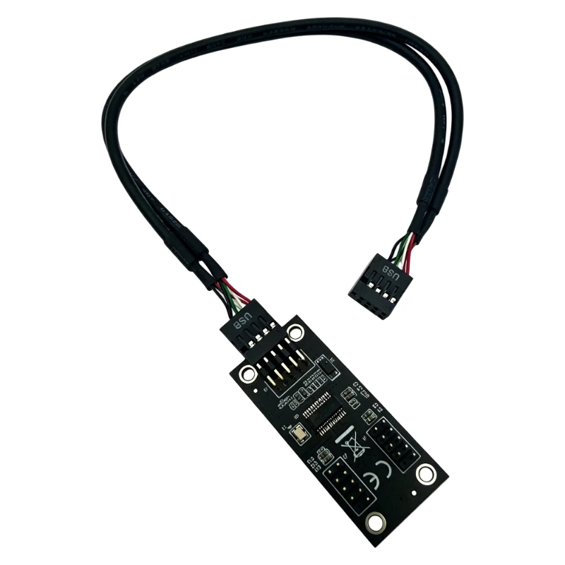 9PIN USB Header 1 to 2 Splitter Cable Motherboard USB 2.0 9pin to 2x 9Pin Adapter Extension Cable Connector for WIN/Linux/MAC OS