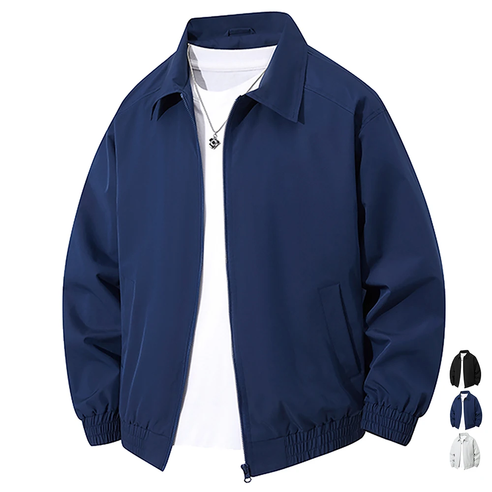 

Men's Lightweight Bomber Jacket Causal Fashion Stylish Windbreaker Light Jacket Full Zip Up Laydown Collar Casual Outdoor Tops