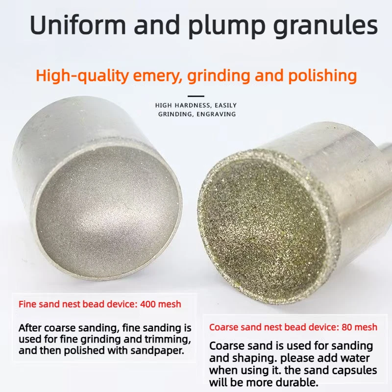 Round Bead Shaping Grinding Head (Coarse/Fine Sand) - Essential Tool for Jade/Amber/Bodhi Root Polishing & Bead Crafting
