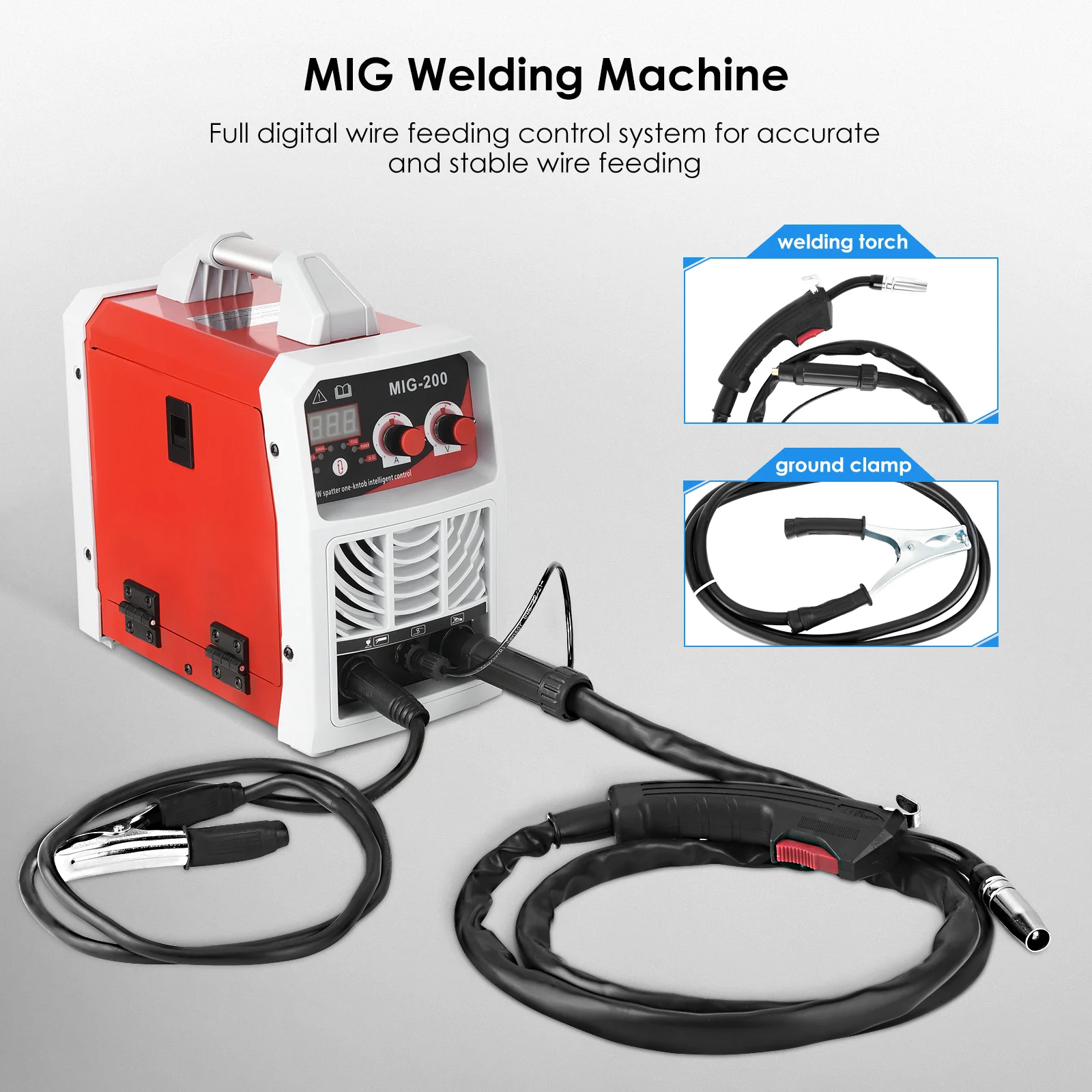 Imagem -04 - Soldador Mig em Máquina de Solda 200a Soldador Mig Tig Arc Igbt Inversor Sinergia Ferramenta Gás Não Gás Gasless Metal Ferro de Solda
