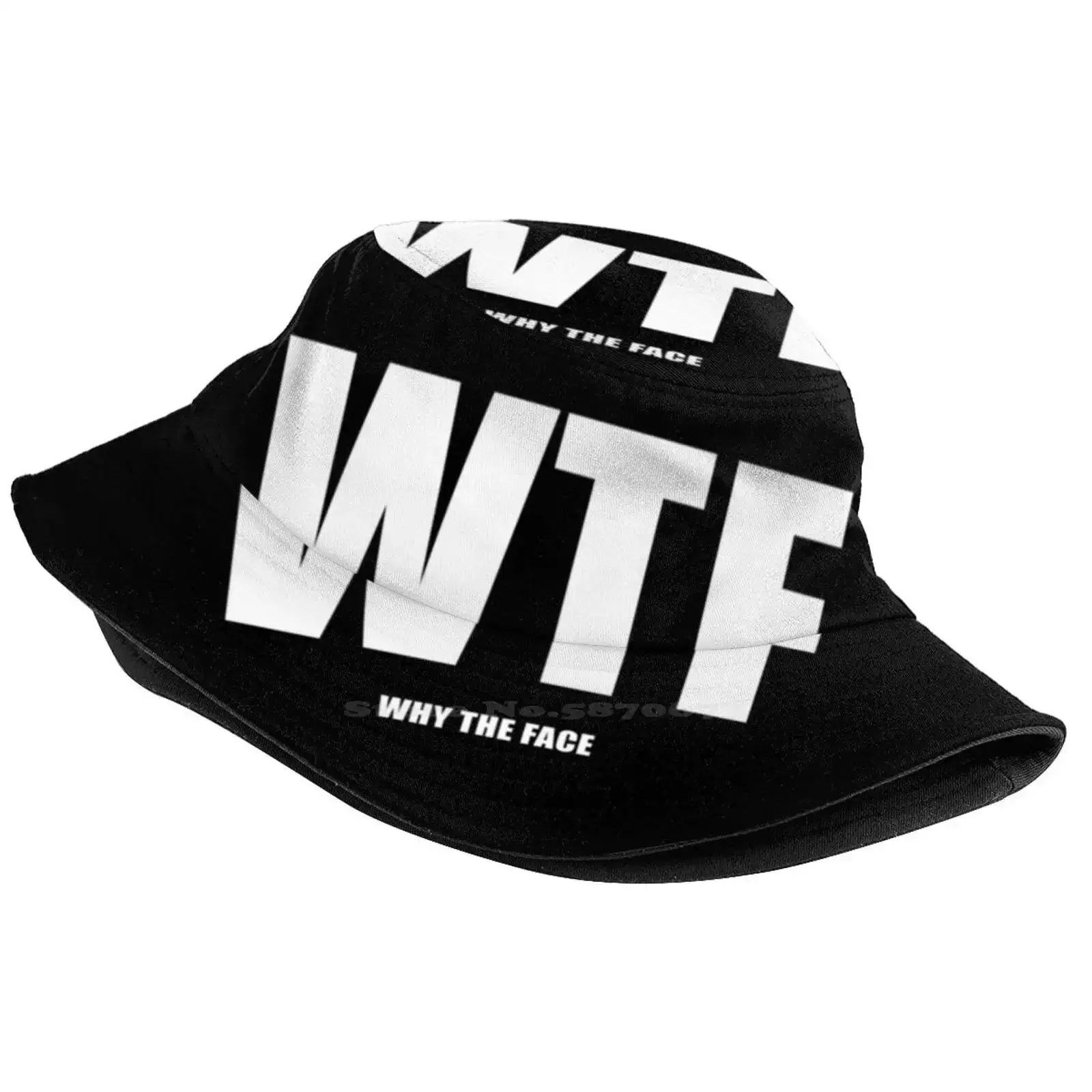 Wtf : Why The Face ( Black ) Flat Top Breathable Bucket Hats Wtf Why The Face Modern Family Phil Dunphy Funny Quote Comedy Cool