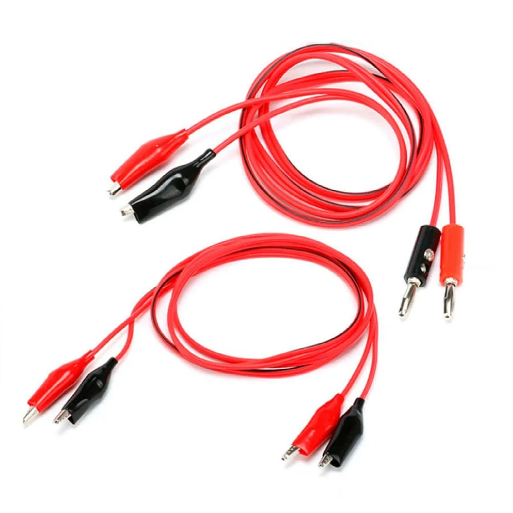 1M Length Banana Plug to Alligator Clip Test Leads Power Test Cable 2 Plugs to 2 Clips for Electrical Testing