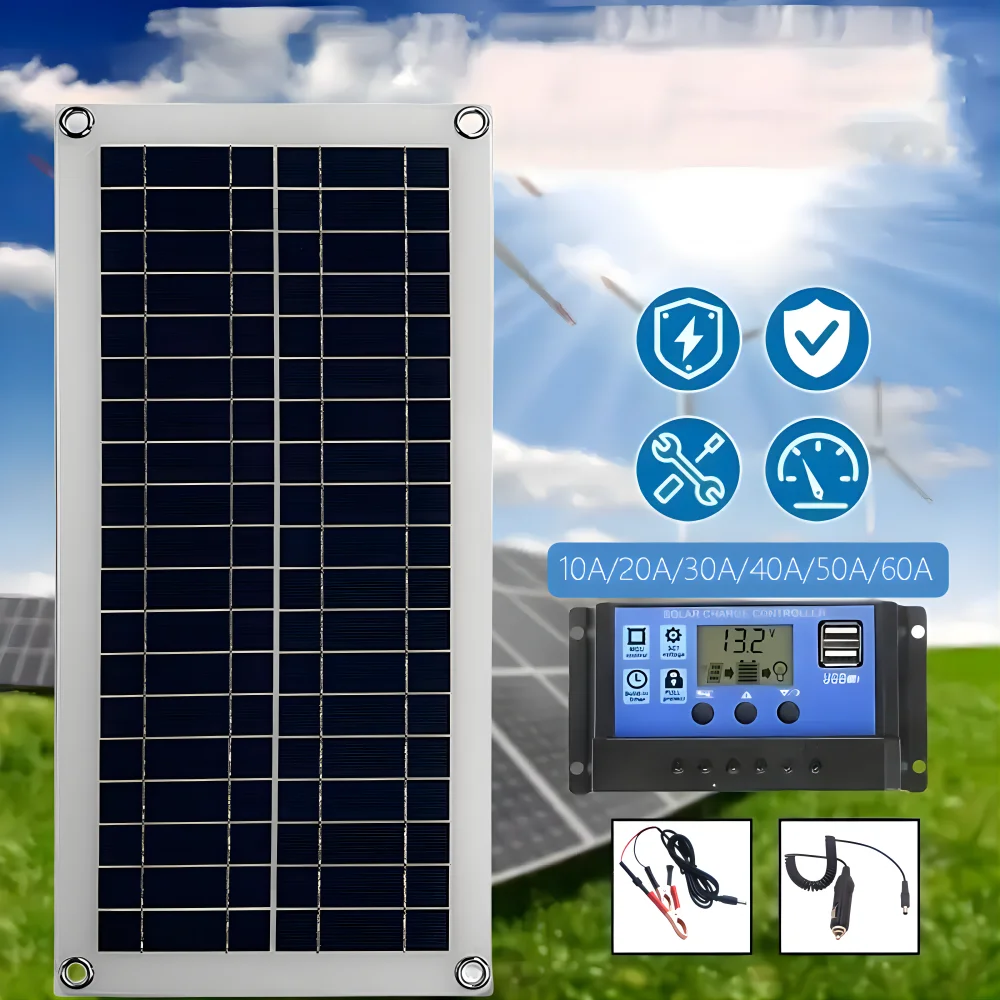 1 set, 30 Watt solar panel with 12V/24V controller for charging batteries for mobile phones, RVs, cars, MP3s, PADs, etc.