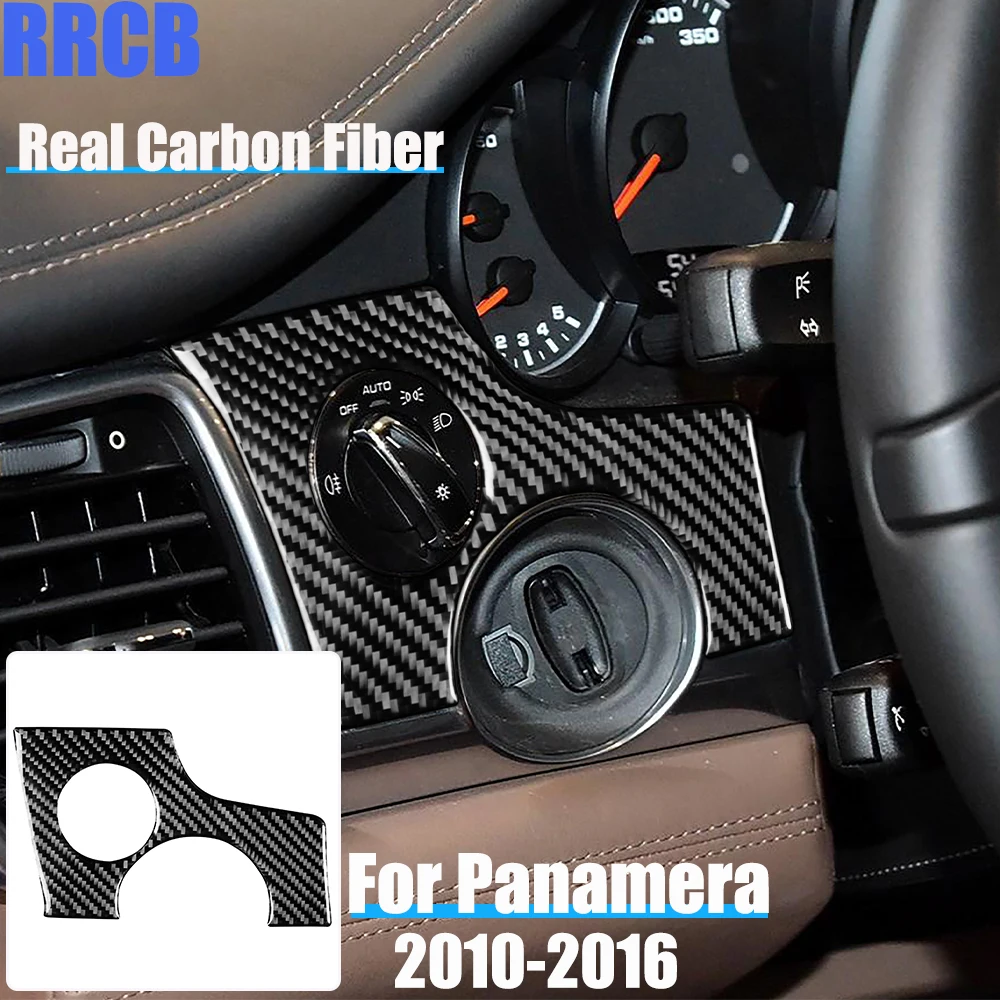 Real Carbon Fiber Car Accessories Key Hole Panel Soft Cover Sticker For Porsche Panamera 970 2010 2011 2012 2013 2014 2015 2016