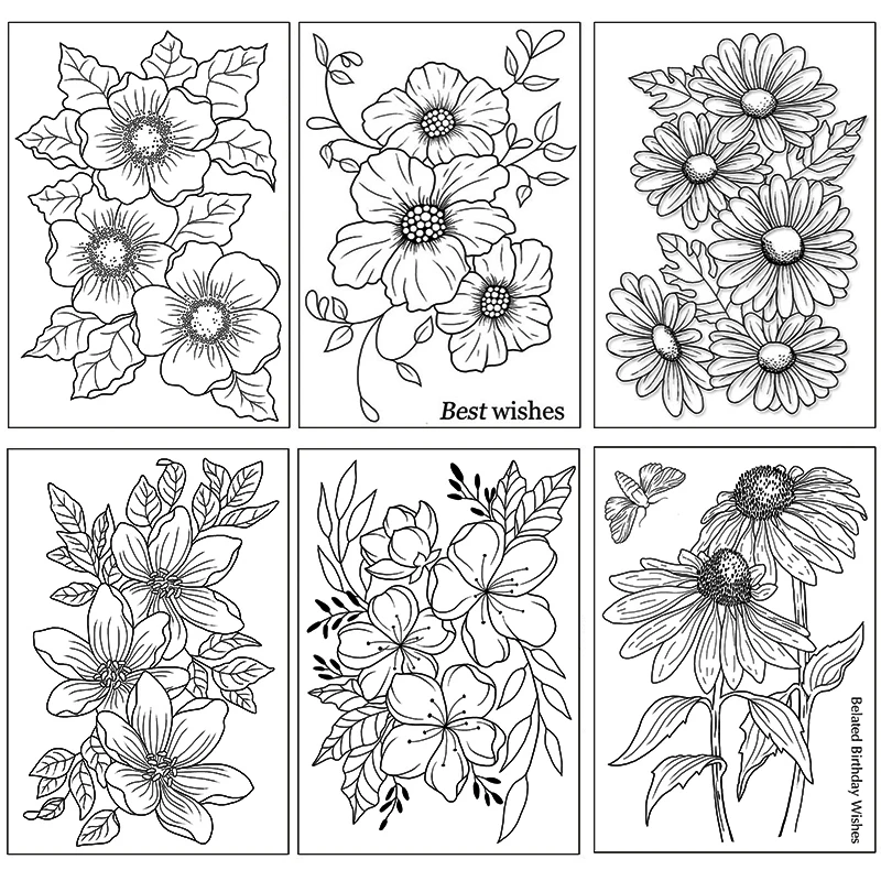 Flower Background Clear Silicone Stamps for Scrapbooking Decorate DIY Card Making Scrapbook Material Craft Supplies 11*16cm