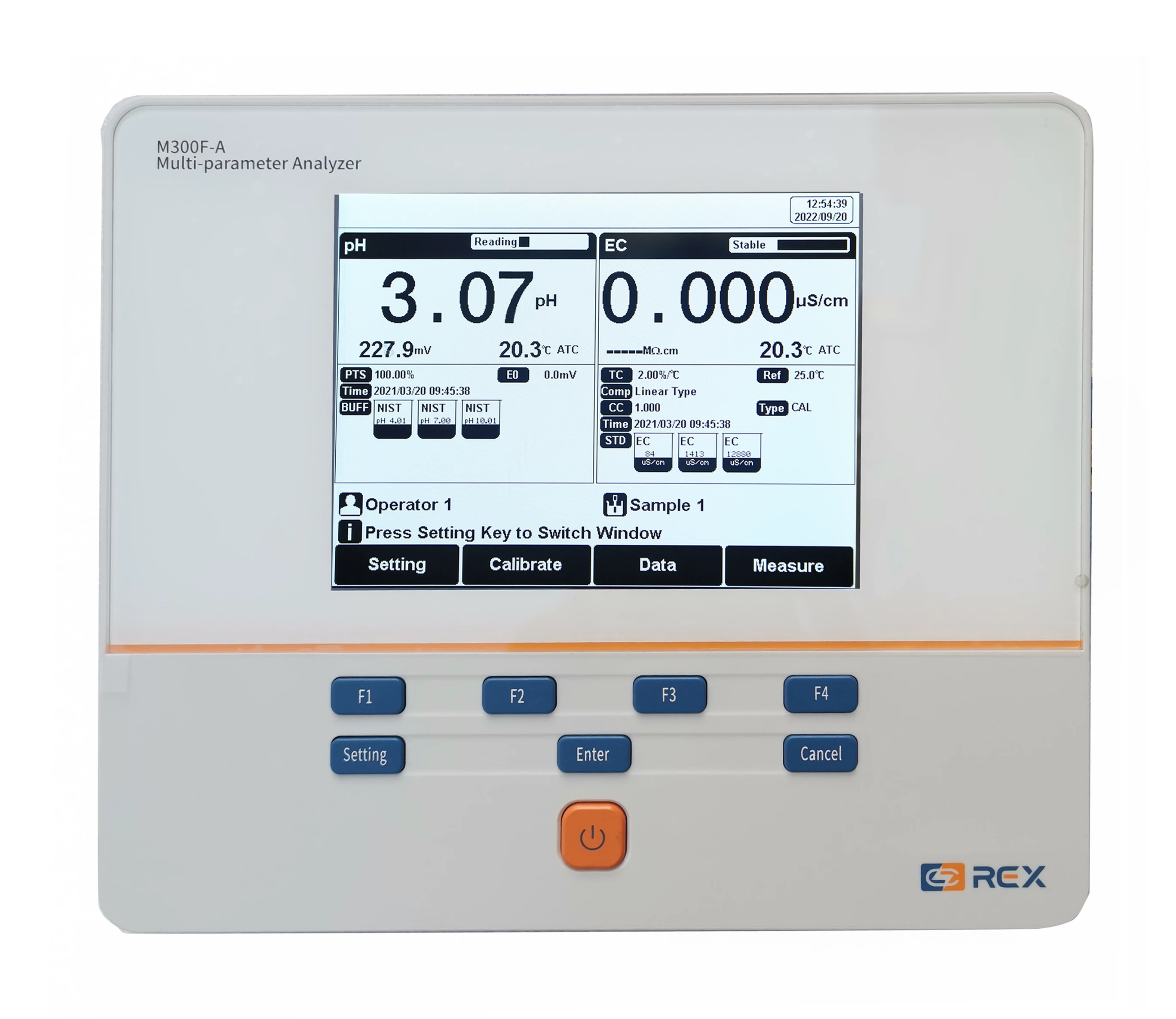 Double channel PH and Conductivity analyzer with sensor for lab