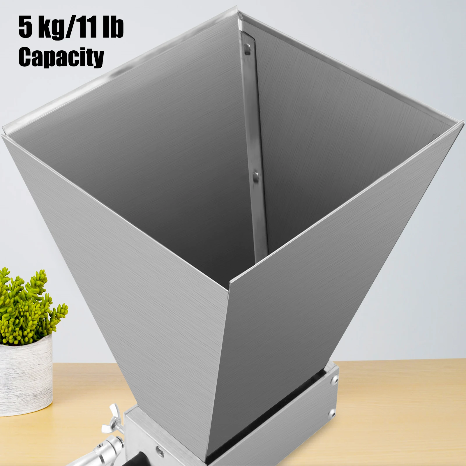 VEVOR 2-Con Lăn Lúa Mạch Máy Bào Bằng Tay Cối Xay Ngũ Cốc Máy Xay Nghiền Với 5KG/11LBS Phễu Thép Không Gỉ Cho nghiền Nát Mạch Nha & Lúa Mì