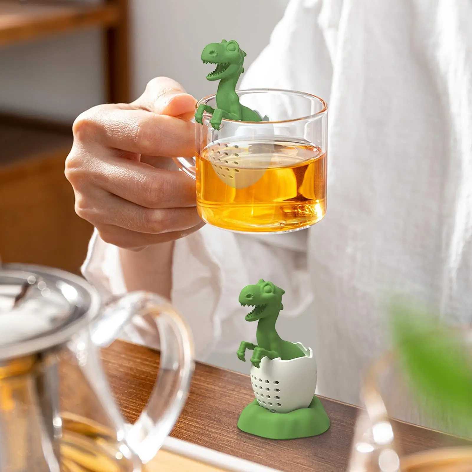 Tea Infuser Silicone Tea Strainer Black Tea Filter Cute Dinosaur Elephant And Whale Loose Leaf Tea Infuser Reusable BPA-Free