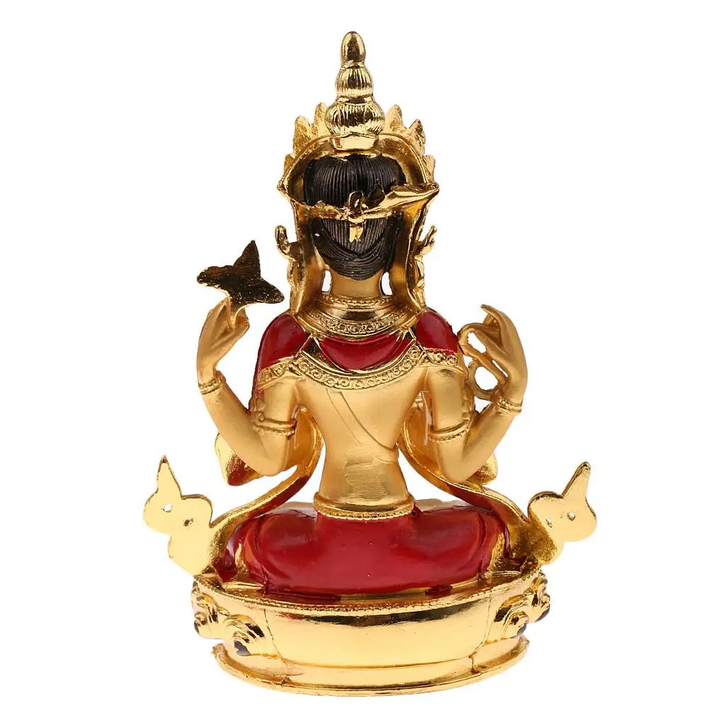 Tibetan Buddhist Avalokitesvara Statue Alloy Bodhisattva Figurine Modern Home Decor Sculpture for House Decoration