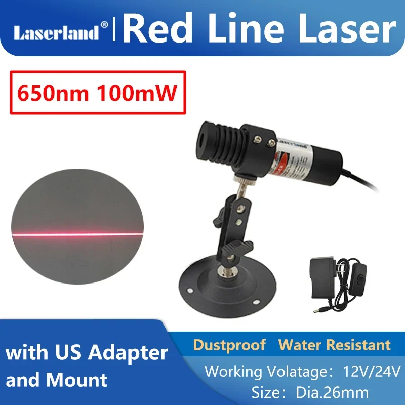 Imagem -05 - Focalizável Resistente à Água à Prova de Poeira Módulo de Linha Laser Vermelho Alinhamento de Serragem Marcenaria 26 mm 650nm