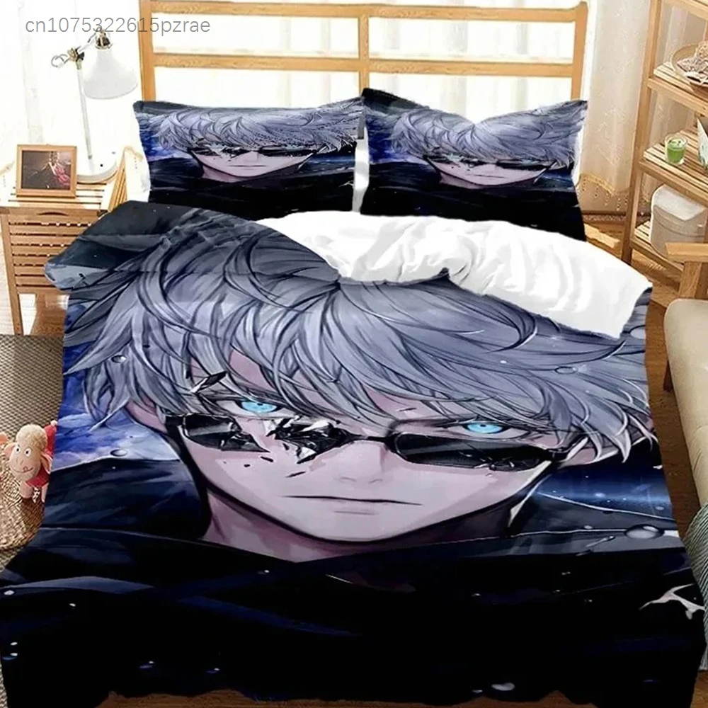3D Print Anime Jujutsu Kaisen Gojo Satoru Bedding Set Double Twin King Duvet Cover Comforter Pillowcase Boys Girls Adult Bedroom
