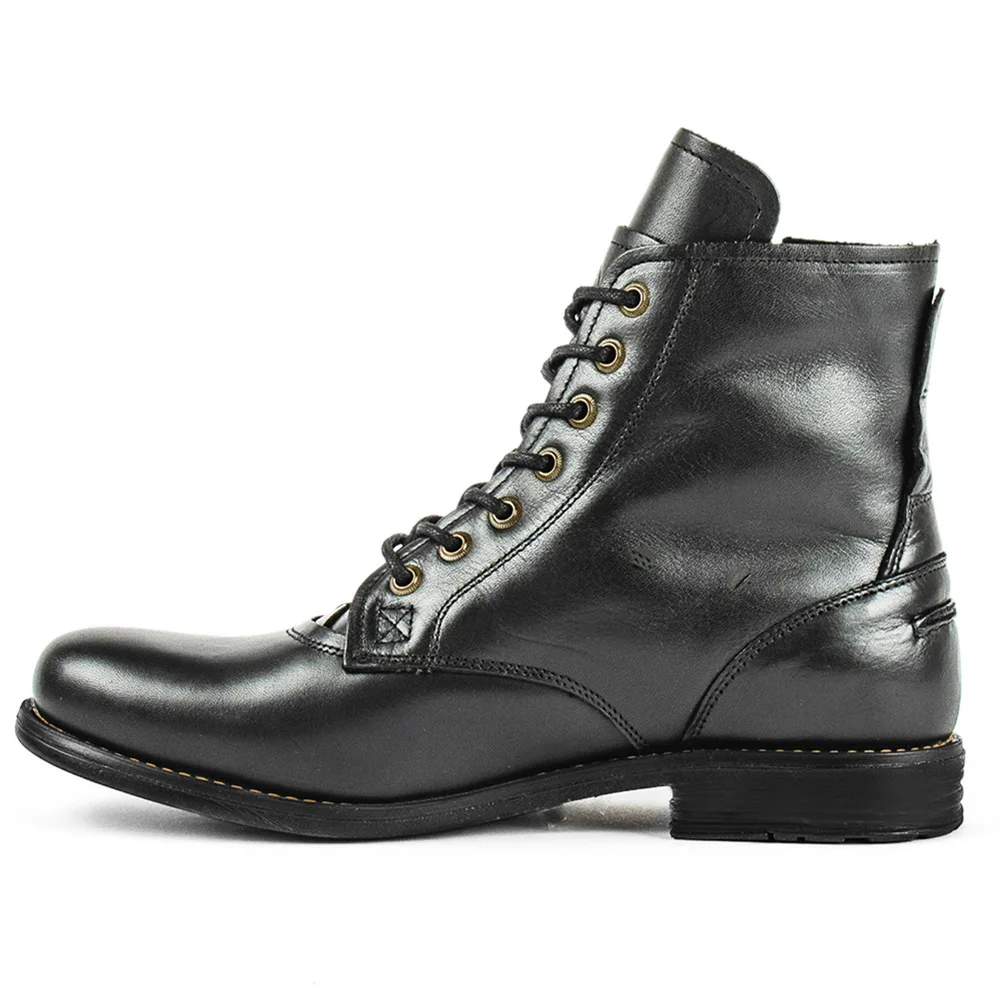 Men's leather boots motorcycle men's boots, fashionable mid-top boots, comfortable for outdoor