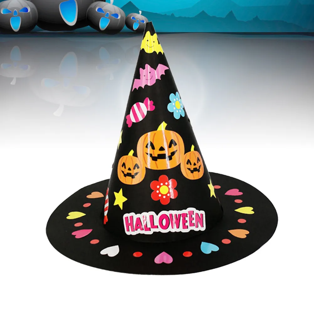 

Набор для творчества: 2 шт. Наборы для изготовления мультяшных шляп своими руками для детей, идеально подходят для вечеринок на Хэллоуин, мероприятий в детском саду, развивающие моторику