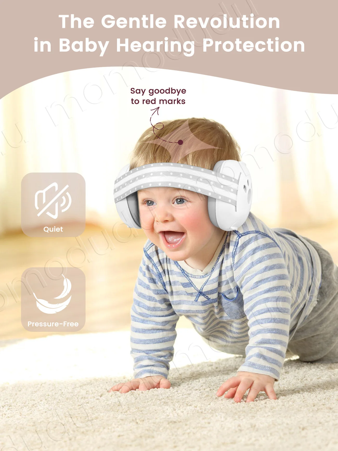 قطعة واحدة من أغطية أذن الأطفال على شكل مخلب القطط، سماعات رأس لتقليل الضوضاء مع عصابة رأس قابلة للتعديل للسفر #5