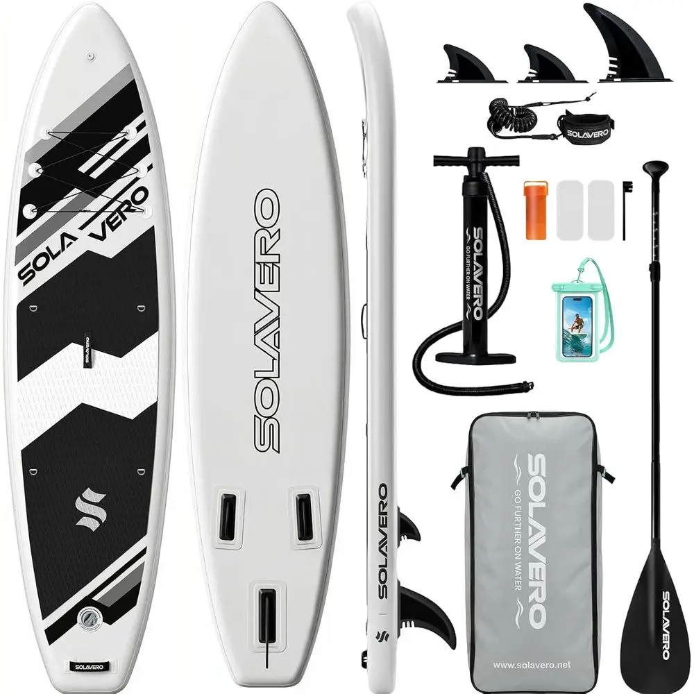 11' Inflatable Stand Up Paddle Board for Adults Up to 500LB, 33 Wide, with Premium Accessories, Non-Slip Deck, 10 D-Rings, Easy