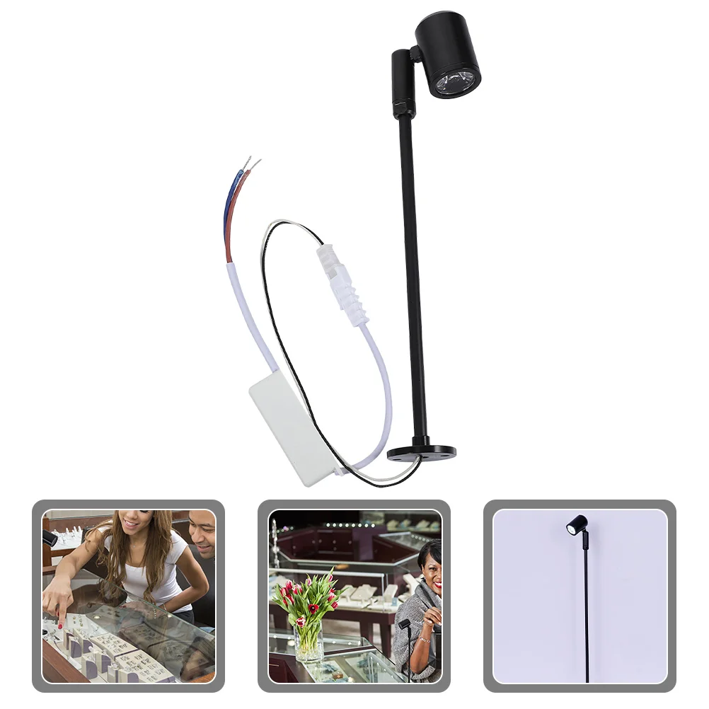 Small Spotlight LED Showcase Jewelry Counter Pole Mini Cabinet Lights Home Decor Adjustable Standing Indoor Kitchen Cabinets