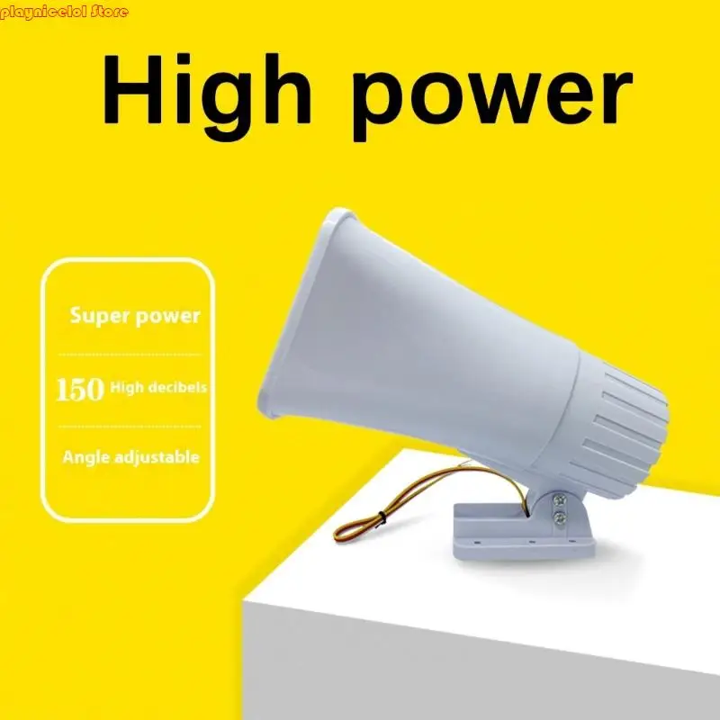 12V Wire Double Tone Security Horn 150dB Loud Alarm System Resistant Wire Alarm Plastic for Home & Business