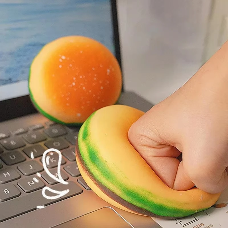 Squeeze Food Shape Toy para adultos e crianças, hambúrguer, descompressão, interessante, novidade, relaxamento, portátil, pinça, brinquedos de viagem