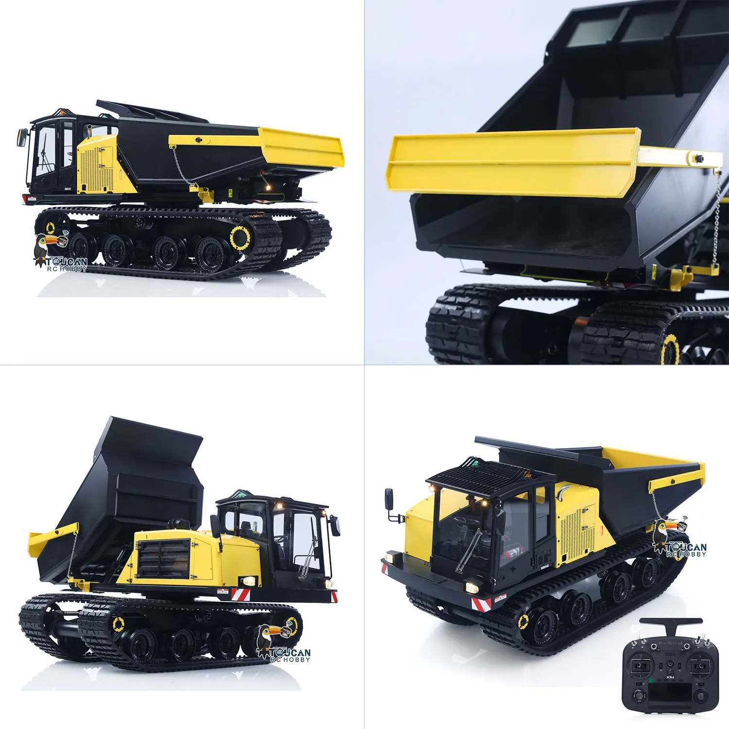 1/14 T14R Ulepszony Super Frog Panther Zdalnie Sterowany Hydrauliczny Gąsienicowy Wywrotka RC Metalowy Gąsienicowy Wywrotka Radiowa Frsky X14