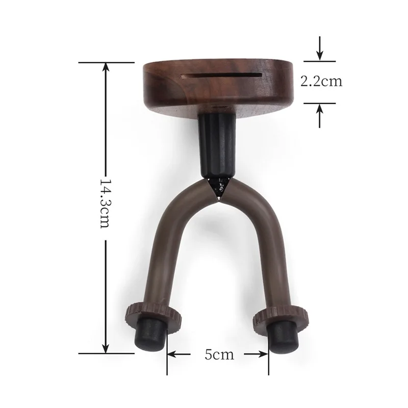 Universal Wall Mount Guitar Hanger Holder, Walnut Hook, Ukulele, elétrico, baixo, suporte, ajustável, Display Stand