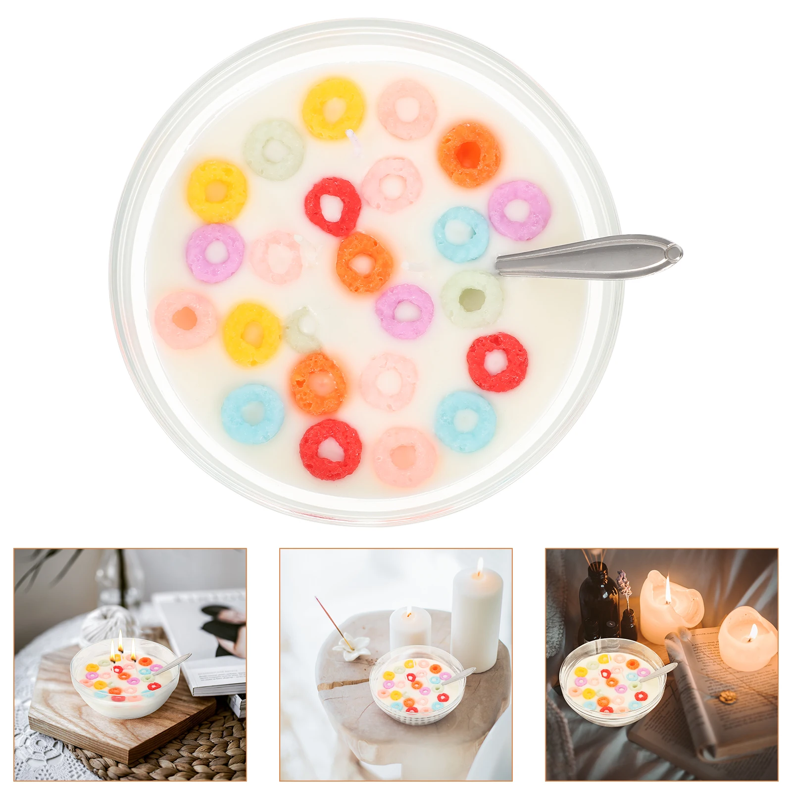 

Cereal Bowl Scented Unique Mini Decorative Exquisite Craft Home Desktop Decoration Gift Paraffin Wax