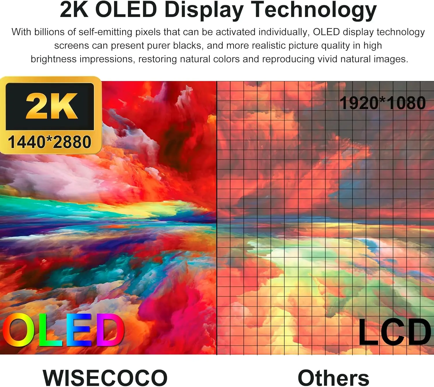 Wisecoco Schermo flessibile OLED da 6 pollici 2K 2880x1440 AMOLED Display IPS Scheda driver pieghevole Paesaggio per Raspberry Pi MacBook PC