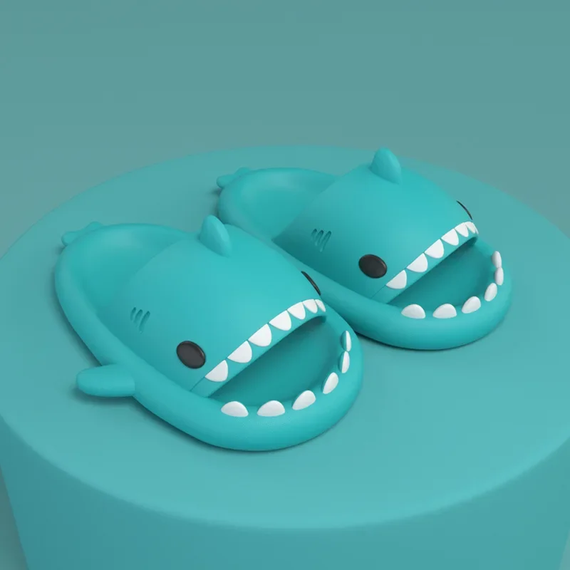 Summer Children Slippers Boy Girl Outdoor Beach Shoes Cartoon Shark Home Indoors Shower Flip Flops Soft Comfortable Kid Footwear