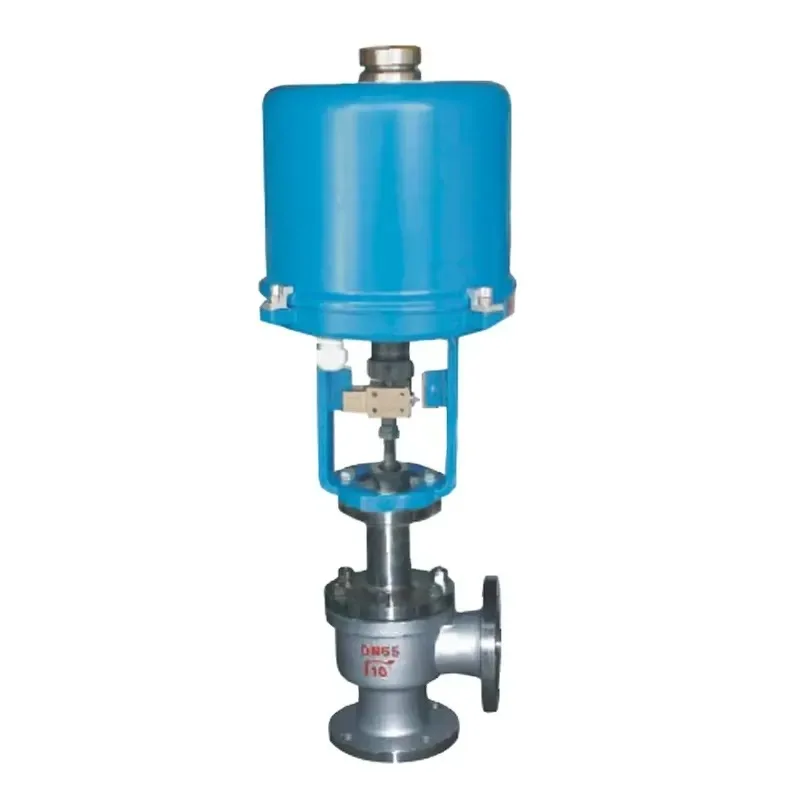 T267 Series High Temperature Electric Single Seat Angle Control Valve for Water Gas Oil Medium  Support