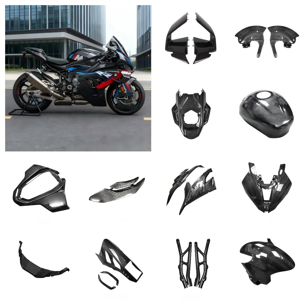 OEM 3K 100% Dry Carbon Fiber Motorcycle Small Side Panel For BMW S1000RR 2019-2024 Carbon Fiber Fairing Accessories