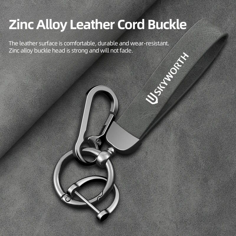 High-Grade Leather Zinc Alloy Keychain Car Sport Key Ring With Horseshoe Buckle For Skyworth EV6 Skywell ET5 Skywell HT-i Auto