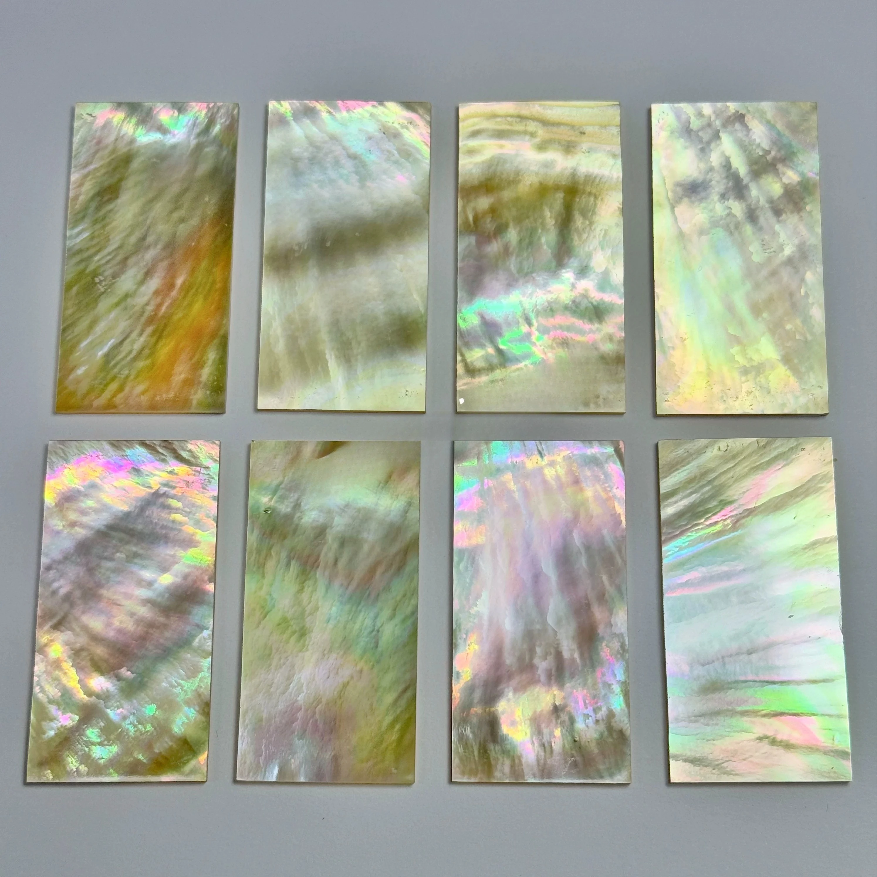 50x25mm Thick 1.2MM Natural Yellow Mother-of-pearl Inlay Sheet Unpolished Hand-carved and Embedded DIY Accessory Material