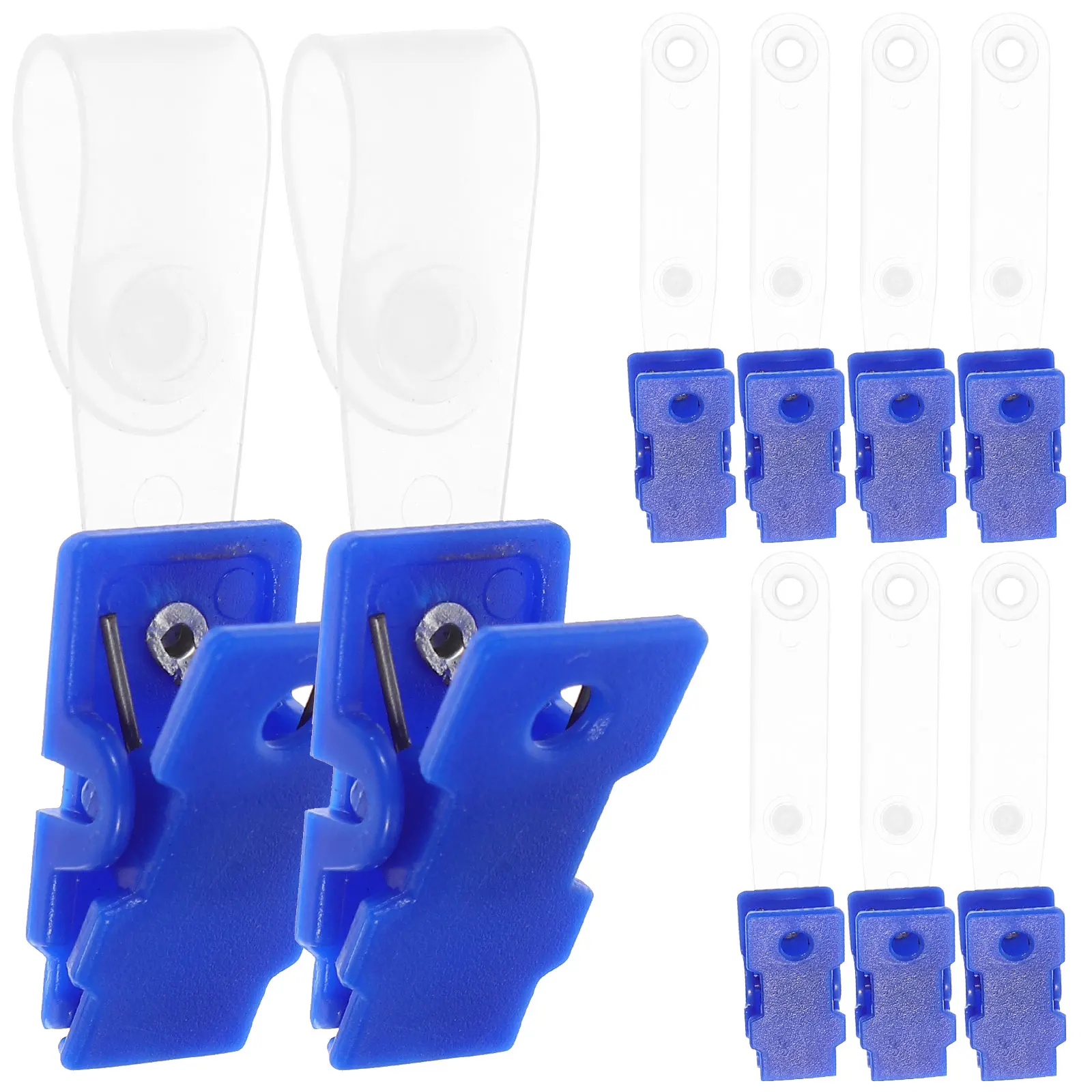 

100pcs Badge Card Holder Plastic Name Tag Clips Clear Straps Lanyard Clamps for Badges Lightweight Safe Trade Show