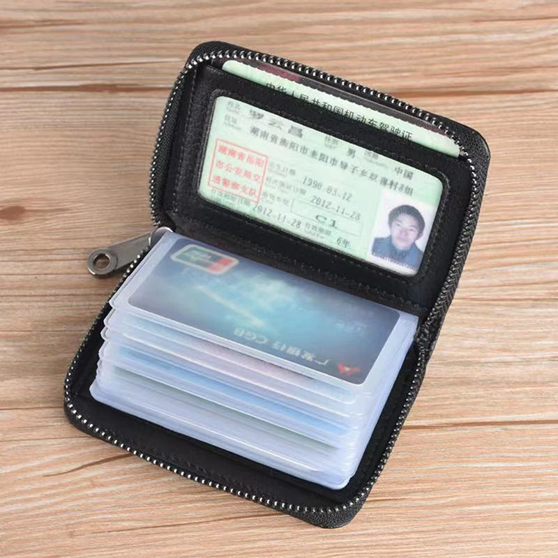 20 Detents Cards Holders PU Business Bank Credit Bus ID Card Holder Cover Coin Pouch Anti Demagnetization Wallets Bag Organizer