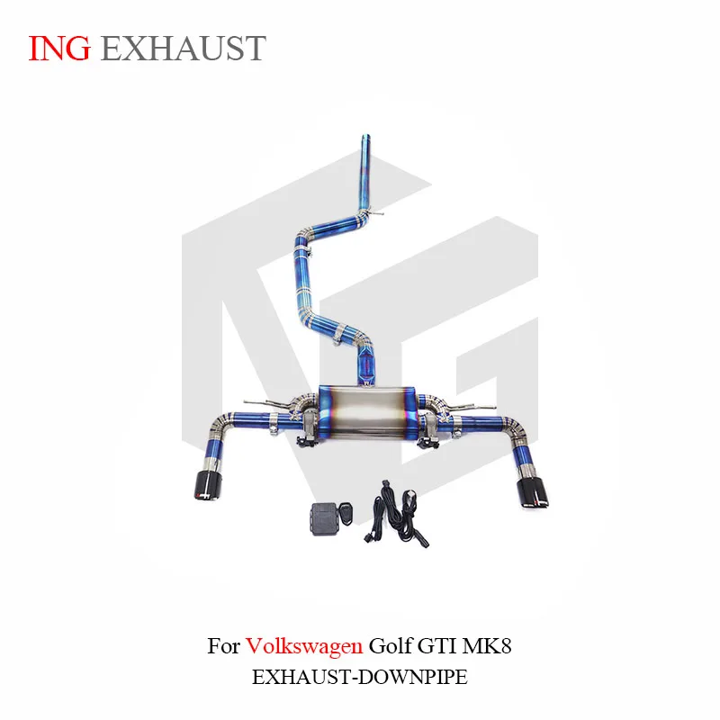 

ING Exhaust System titanium Performance Catback for Volkswagen Golf GTI MK8 Muffler With Valve