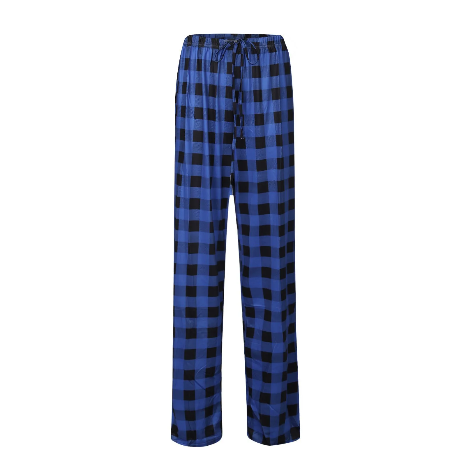 Women Plaid Checkered Pajama Pants Soft Drawstring Elastic Waist Loose Loungewear Sleep Bottoms For Home Daily Wear