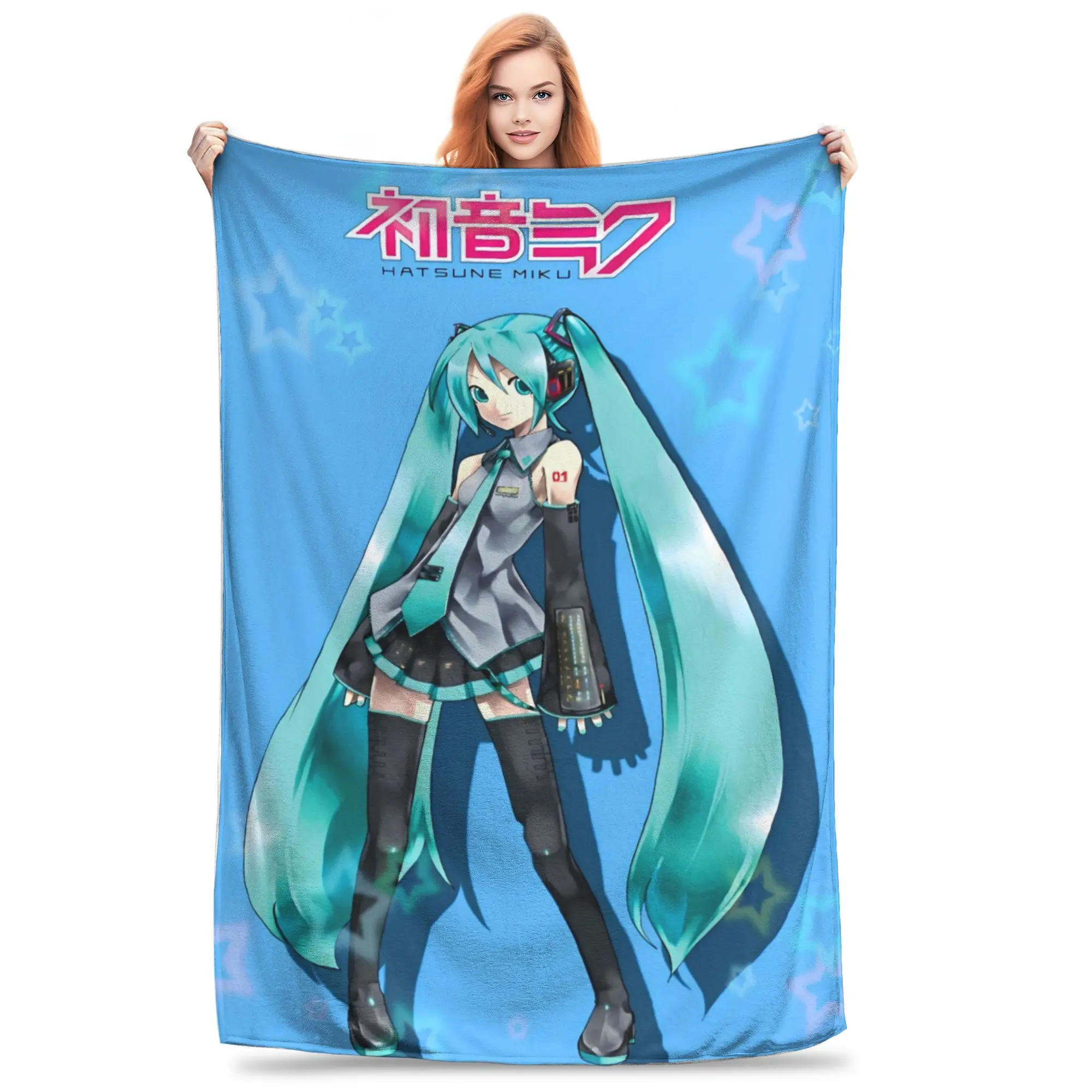 

Hatsune Miku singer music anime Blanket Warm Cozy Fluffy Throw Blankets for Bed 50x60 Inch Multi-size Rug Piece