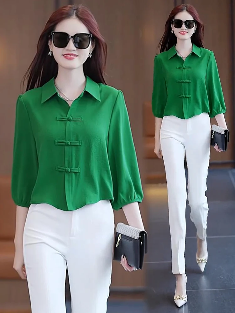 Retro botão up irt outono faion nova mãe de meia-idade irt peso escondendo barriga cobrindo topo feminino pequeno irt