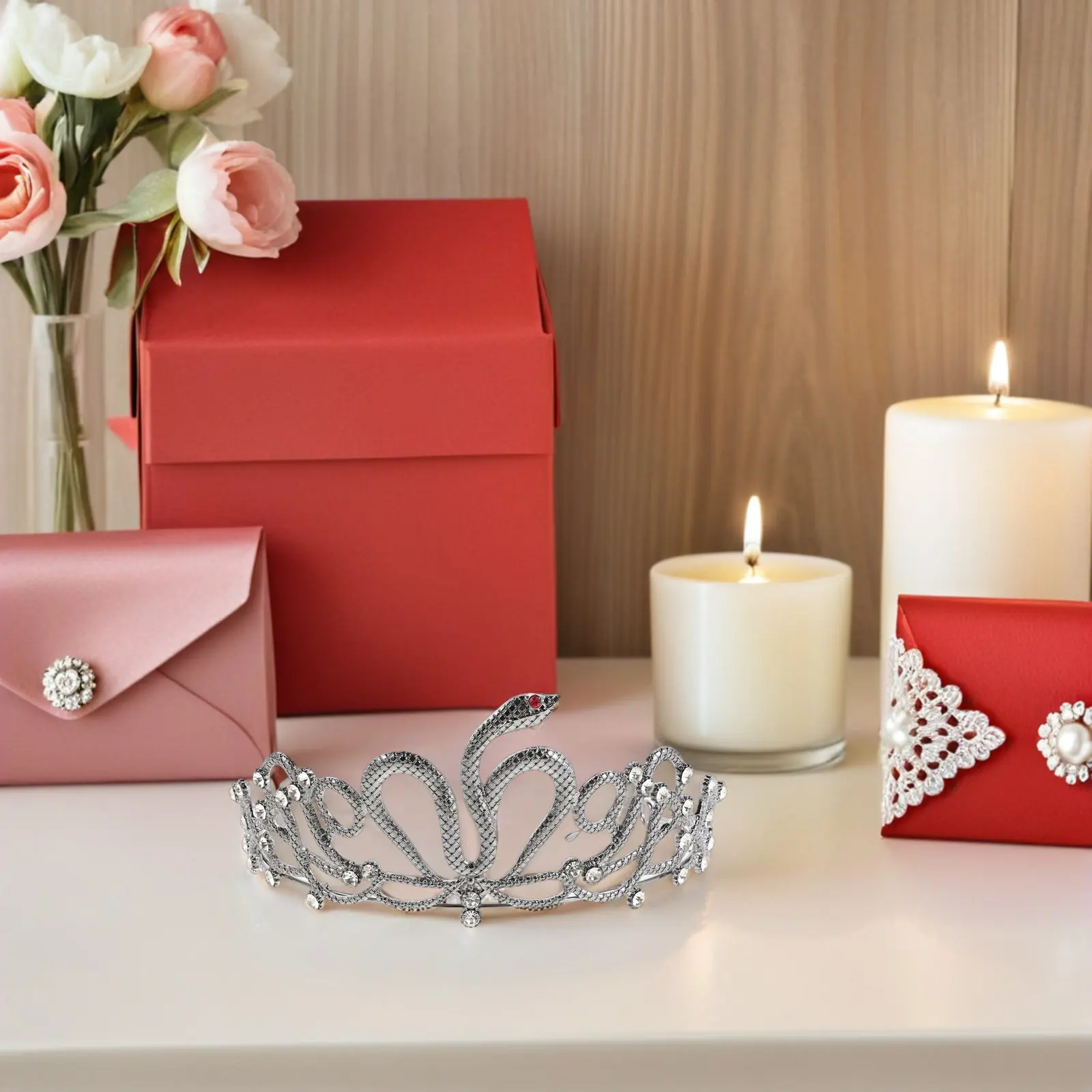 

Египетская корона-змея со стразами, винтажный свадебный головной убор, корона для вечеринки, тиара на день рождения, повязка на голову для Хэллоуина