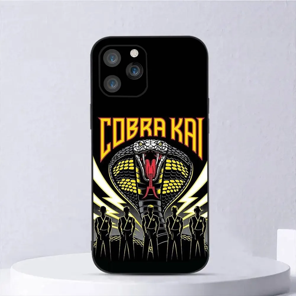 Cobra Kai Snake Phone Case For iPhone 15,14,13,12,11,Plus,Pro Max,XS,X,XR,SE,Mini,8,7 Soft Silicone Black Cover