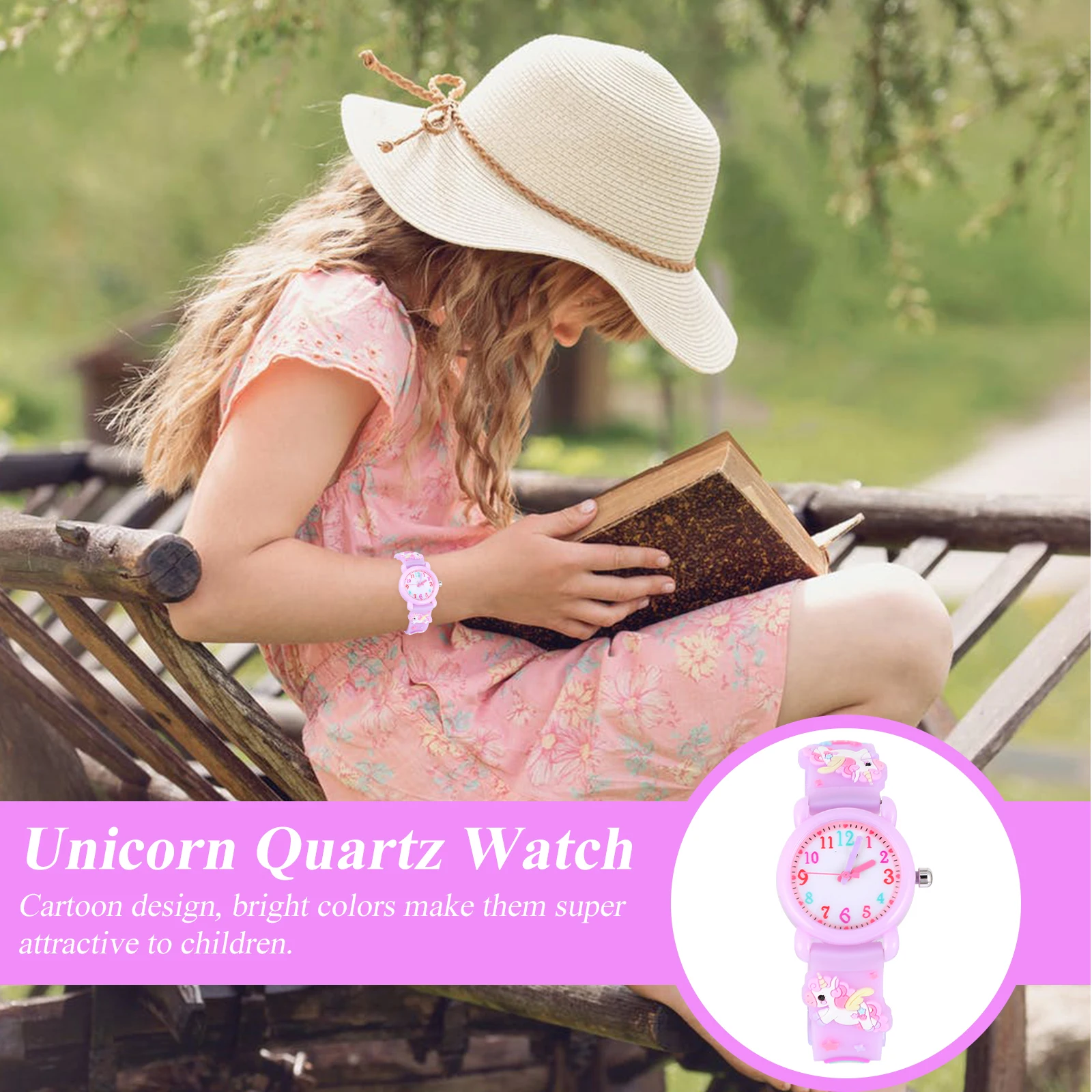 

1Pcs Colorful Kids Unicorn Quartz Watch Durable Wristwatch for Children Ideal Gift for Girls