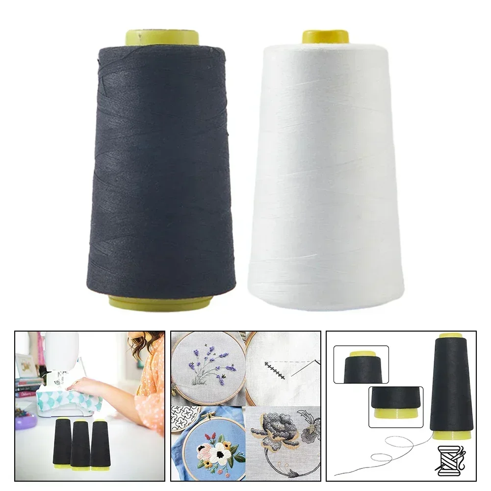 Filo per cucire nuovo di zecca di alta qualità durevole liscio 40/2 nero per filo per indumenti per maglieria filo di poliestere ad alta velocità