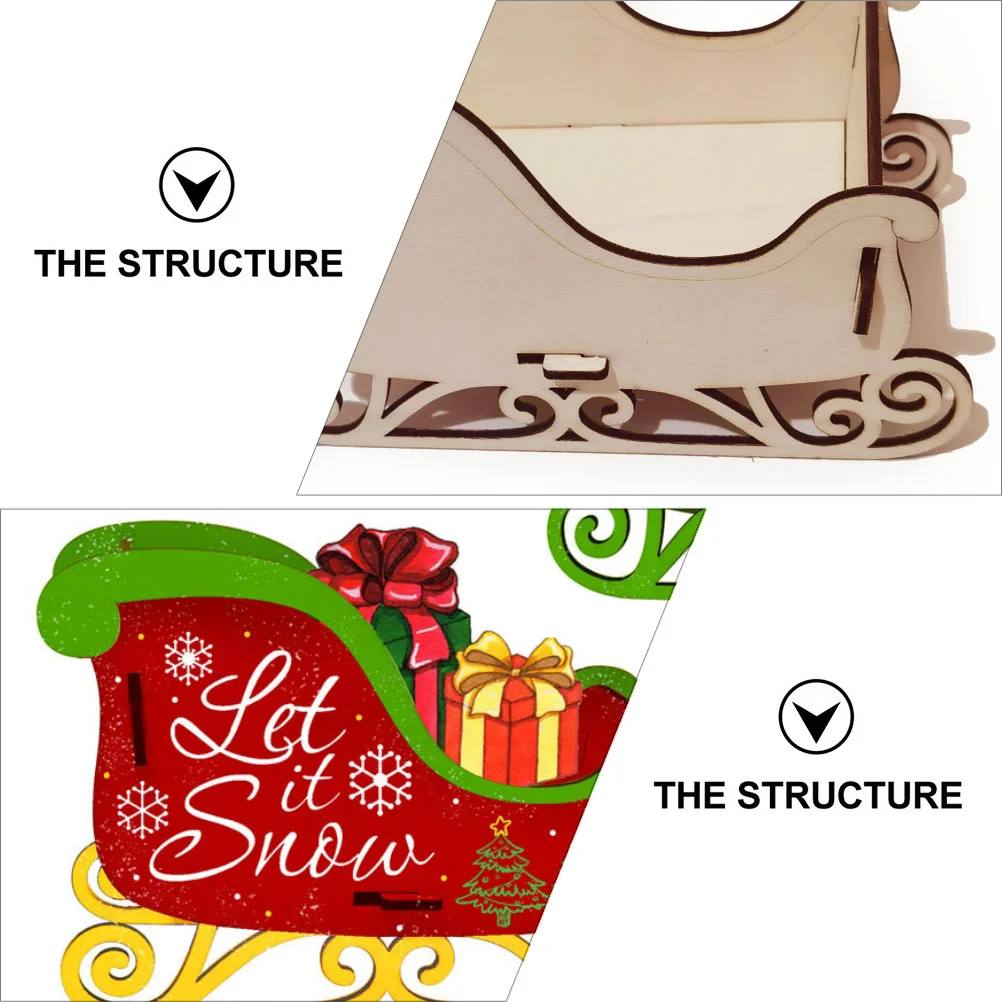 

1Set Christmas Wooden Unfinished Sleigh DIY Desktop Decoration Smooth Lines Exquisite Art Easy Install Graffiti Fun