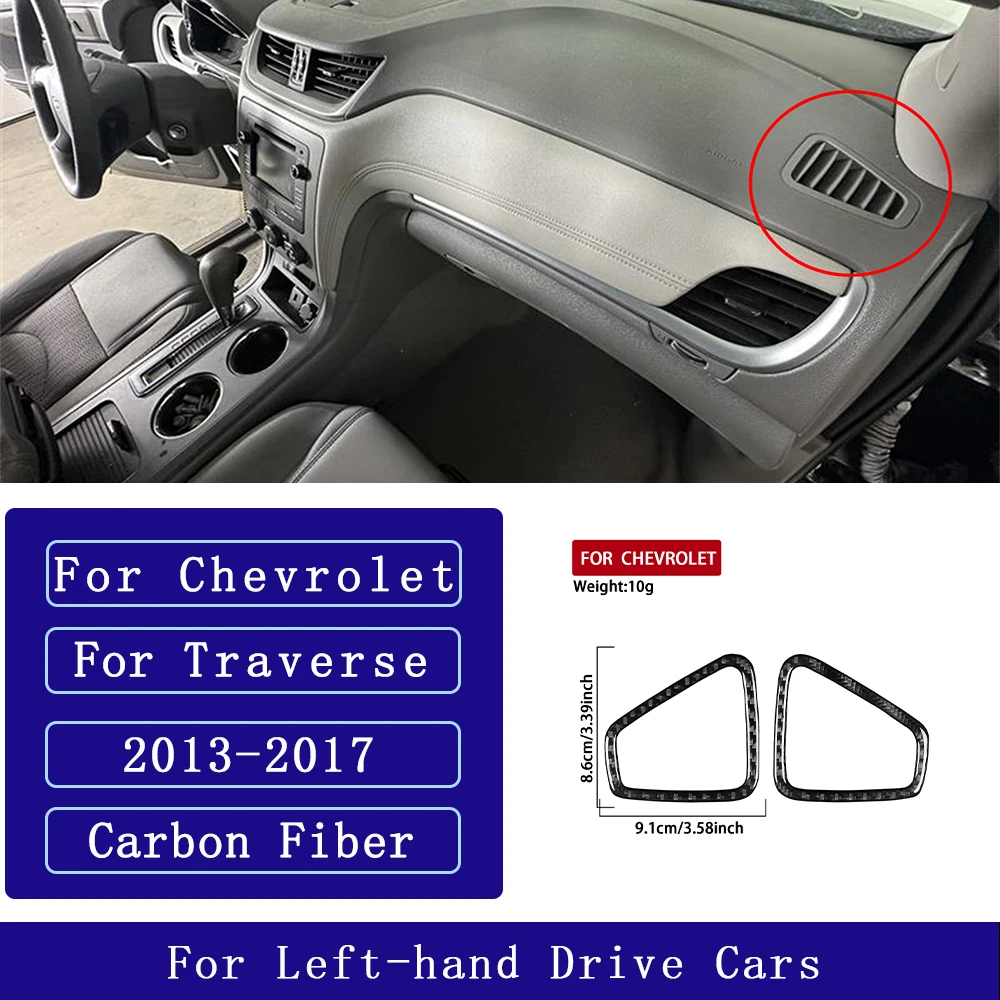 For Chevrolet Traverse 2013-2017 Carbon Fiber Instrument defrost air outlet panel Car Accessories Interior Decorative Stickers