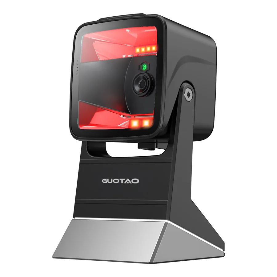 GUOTAO Factory Wholesale P91 Desktop 1D 2D Barcode Scanner DS9308 Automatic Flatbed QR Code Retail Shelf Label Barcode Scanner