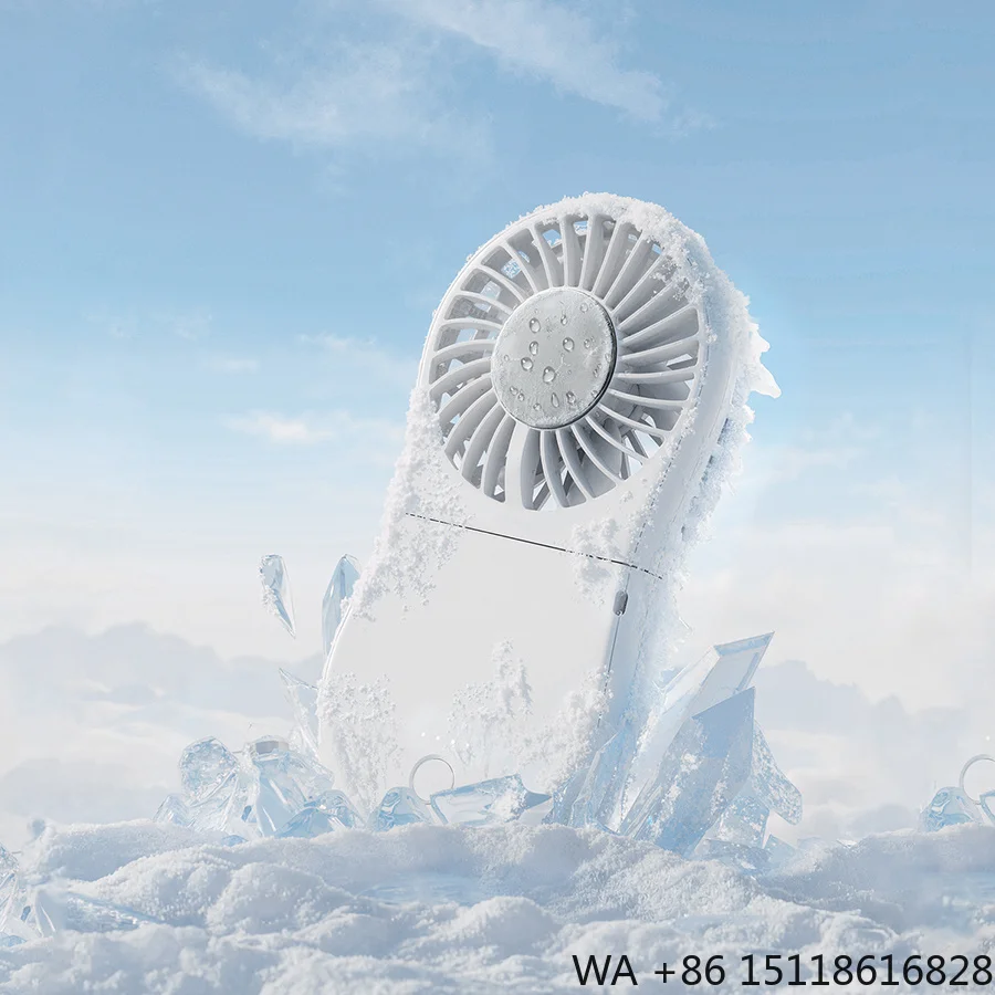 New Portable Ice-Cooling Neck Fan 1800mAh 4 Speeds Silent Handheld Rechargeable Fan Outdoor Personal Travel Folding Mini Fan